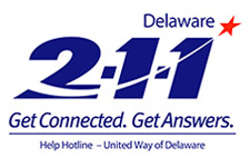 Image of the Delaware 211 Help Hotline logo